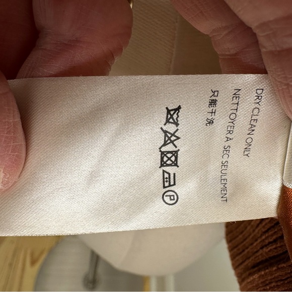 Anthropologie Rust Faux Fur Bomber/Teddy Jacket w/White Embroidery Sz L - Picture 6 of 7